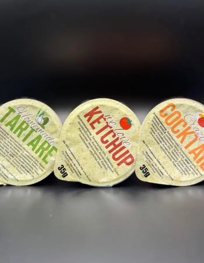 Portionsbecher Ketchup, Tartare und Cocktailsauce als Private Label